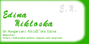 edina mikloska business card